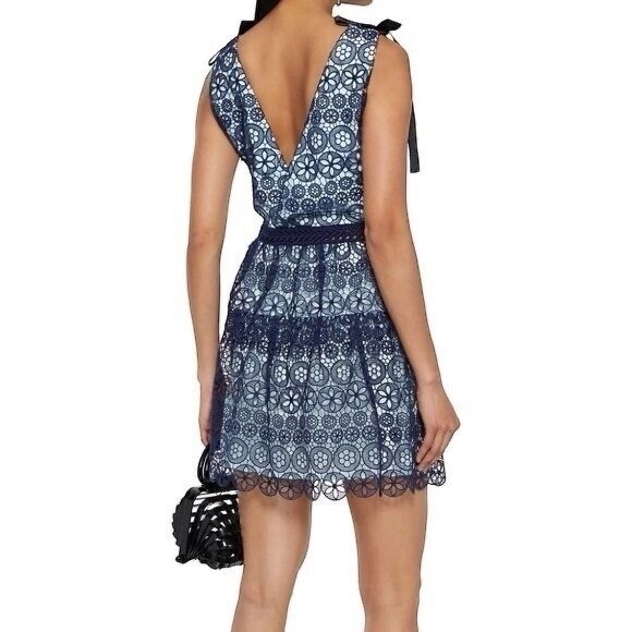 NWT Self-Portrait Tiered Circle Lace Dress Size 10 $440